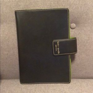 Kate Spade refillable agenda, black and lime green